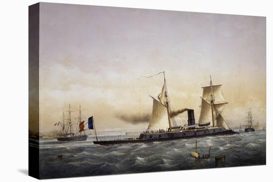 French Imperial Navy's Ironclad Ss Rochambeau-null-Stretched Canvas