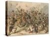 French Infantry and Russian Hussars in Combat at Austerlitz-Frédéric Goupil-Fesquet-Stretched Canvas