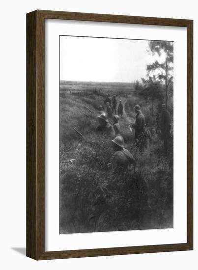 French Infantry Position in a Sunken Lane, North of Villers-Cotterets, Aisne, France, 1918-null-Framed Giclee Print