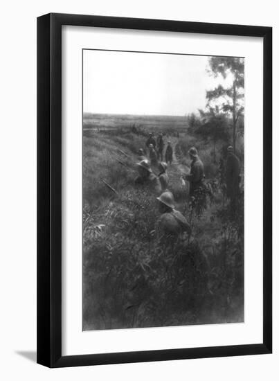 French Infantry Position in a Sunken Lane, North of Villers-Cotterets, Aisne, France, 1918-null-Framed Giclee Print