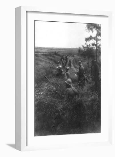 French Infantry Position in a Sunken Lane, North of Villers-Cotterets, Aisne, France, 1918-null-Framed Giclee Print