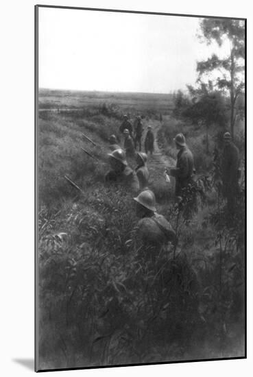 French Infantry Position in a Sunken Lane, North of Villers-Cotterets, Aisne, France, 1918-null-Mounted Giclee Print