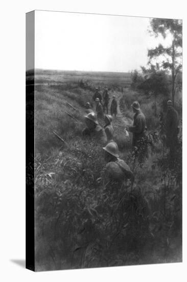 French Infantry Position in a Sunken Lane, North of Villers-Cotterets, Aisne, France, 1918-null-Stretched Canvas