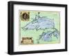 French Jesuit Map of Lake Superior, Upper Michigan, and Wisconsin, 1600s-null-Framed Giclee Print