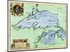French Jesuit Map of Lake Superior, Upper Michigan, and Wisconsin, 1600s-null-Mounted Giclee Print