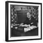 French Journalist Fernand De Brinon Sitting at His Desk-null-Framed Photographic Print