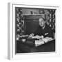 French Journalist Fernand De Brinon Sitting at His Desk-null-Framed Photographic Print