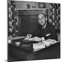 French Journalist Fernand De Brinon Sitting at His Desk-null-Mounted Photographic Print