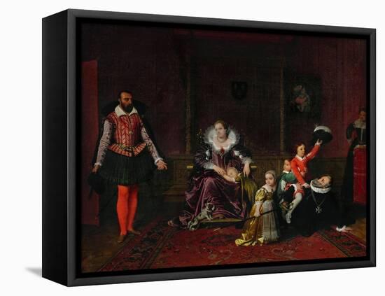 French King Henri IV Plays with His Children as the Spanish Ambassador Enters-Jean-Auguste-Dominique Ingres-Framed Stretched Canvas