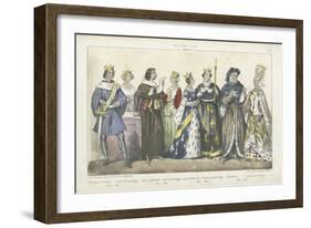 French Kings and Queens of the 14th and 15th Century-null-Framed Giclee Print