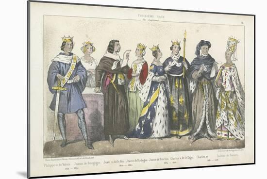 French Kings and Queens of the 14th and 15th Century-null-Mounted Giclee Print