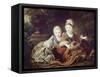 French Kings to Be: Louis XVI and Louis XVIII as Babies-Francois Hubert Drouais-Framed Stretched Canvas