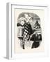 French Lady and a Cook Bring the Desserts-null-Framed Giclee Print