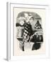 French Lady and a Cook Bring the Desserts-null-Framed Giclee Print