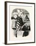 French Lady and a Cook Bring the Desserts-null-Framed Giclee Print