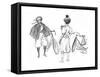 French Lady Cyclists of the 1890s-null-Framed Stretched Canvas