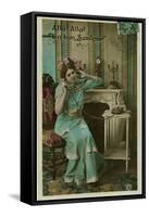 French Lady on Line-null-Framed Stretched Canvas