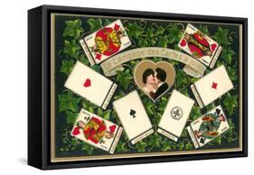 French Language of Playing Cards-null-Framed Stretched Canvas