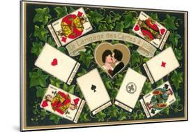 French Language of Playing Cards-null-Mounted Art Print