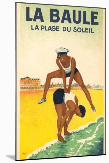 French Leap-Frog on the Beach-null-Mounted Art Print
