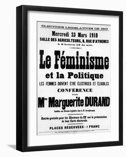 French Legislative Election Campaign Poster, Feminism and Politics-null-Framed Giclee Print