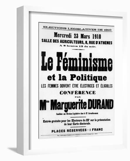 French Legislative Election Campaign Poster, Feminism and Politics-null-Framed Giclee Print