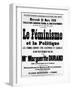 French Legislative Election Campaign Poster, Feminism and Politics-null-Framed Giclee Print