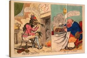 French Liberty, British Slavery, 1792-James Gillray-Stretched Canvas