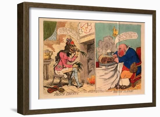 French Liberty, British Slavery, 1792-James Gillray-Framed Giclee Print