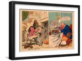 French Liberty, British Slavery, 1792-James Gillray-Framed Giclee Print