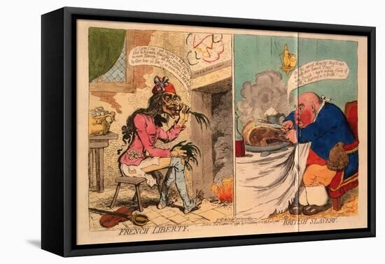 French Liberty, British Slavery, 1792-James Gillray-Framed Stretched Canvas