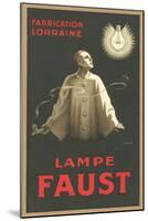 French Light Bulb Advertisement with Pierrot-null-Mounted Art Print