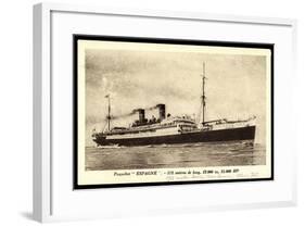 French Line Cgt, Paquebot Espagne, Dampfschiff-null-Framed Giclee Print