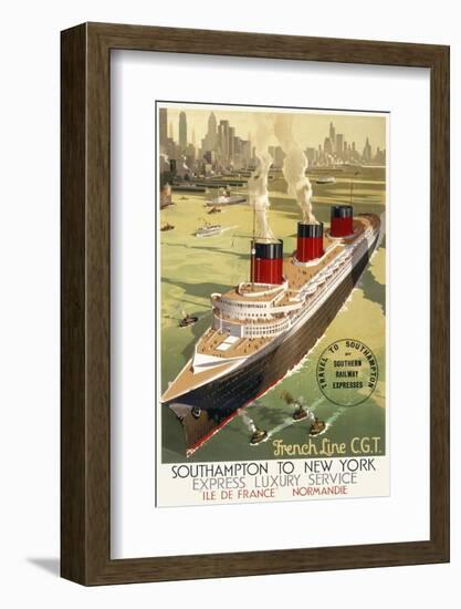French Line Cgt Poster-null-Framed Photographic Print