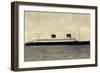 French Line Cgt, S.S. Liberté, Dampfschiff-null-Framed Giclee Print