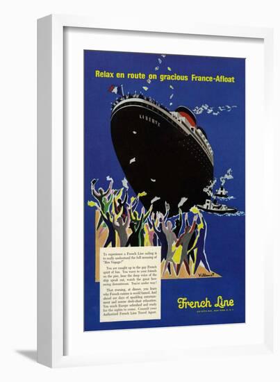 French Line, Magazine Advertisement, UK, 1950-null-Framed Giclee Print