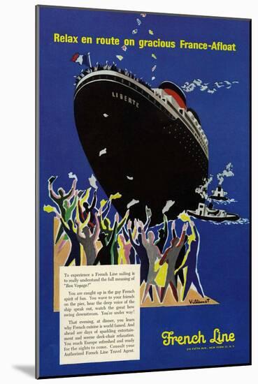 French Line, Magazine Advertisement, UK, 1950-null-Mounted Giclee Print