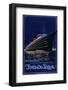 French Line Poster for the Ss Normandie Ocean Liner, 'the World's Most Perfect Ship'-null-Framed Photographic Print