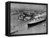French Liner 'Normandie' Leaving Le Havre, May 1935-null-Framed Stretched Canvas