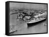 French Liner 'Normandie' Leaving Le Havre, May 1935-null-Framed Stretched Canvas