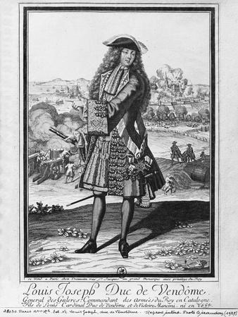 Louis Joseph De Bourbon, Duke of Vendome, known as 'The Great Vendome' (Engraving) (B/W Photo)