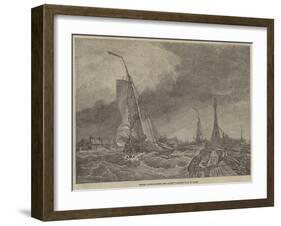 French Lugger Running into Calais-Edward William Cooke-Framed Giclee Print