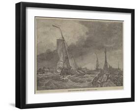 French Lugger Running into Calais-Edward William Cooke-Framed Giclee Print