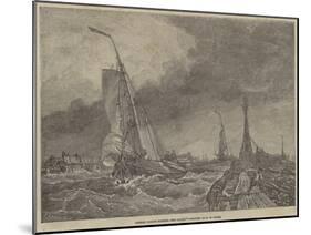 French Lugger Running into Calais-Edward William Cooke-Mounted Giclee Print