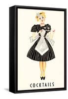 French Maid Serving Cocktails-null-Framed Stretched Canvas
