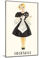 French Maid Serving Cocktails-null-Mounted Art Print