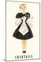 French Maid Serving Cocktails-null-Mounted Art Print