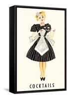 French Maid Serving Cocktails-null-Framed Stretched Canvas