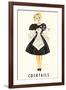 French Maid Serving Cocktails-null-Framed Art Print