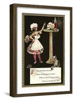 French Maid Toasting Skull-null-Framed Art Print